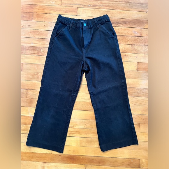 J Brand Joan Crop Wide Leg High Rise Trouser Jeans Black Size 28 - Picture 2 of 6